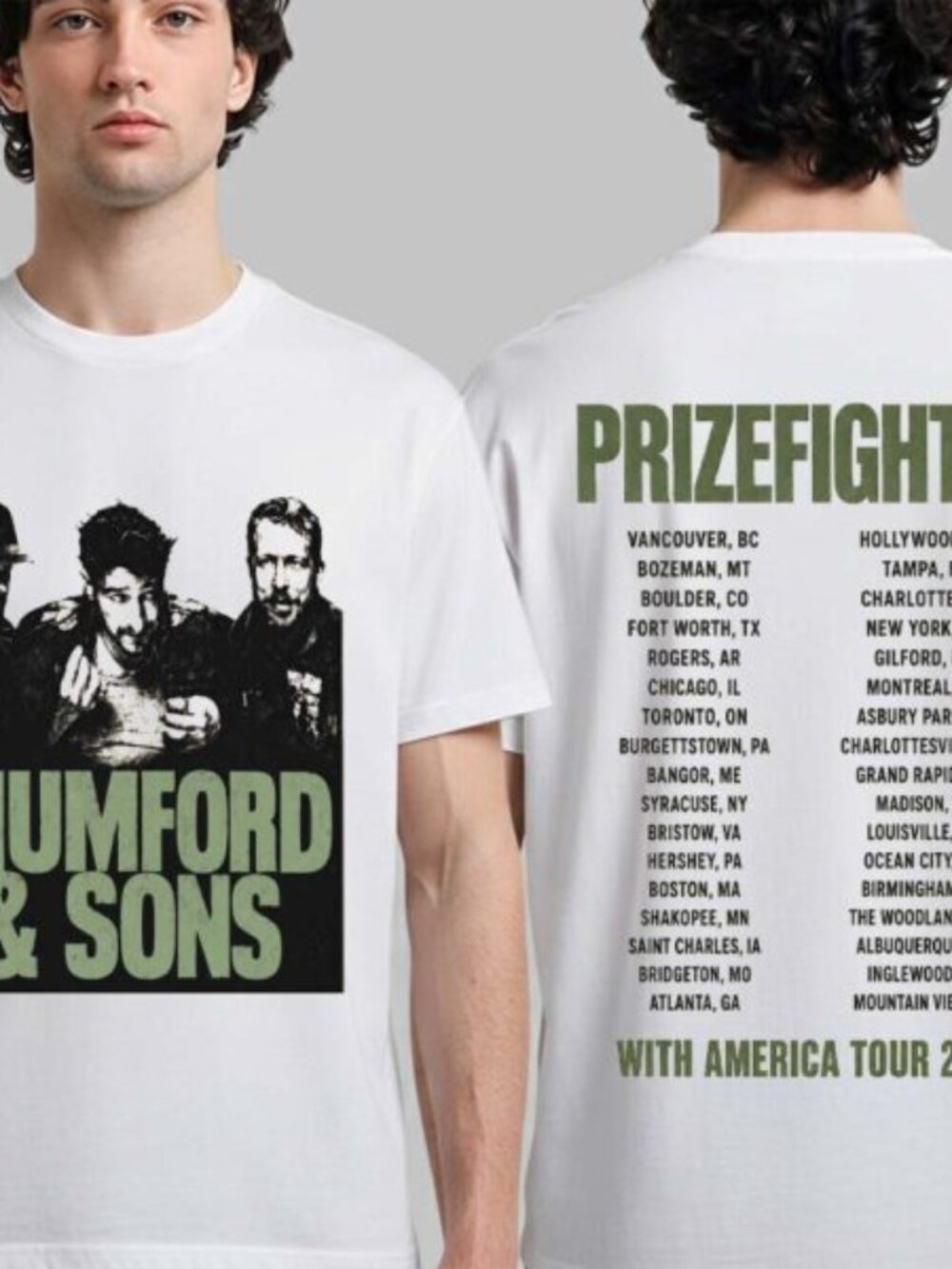 Mumford And Sons Prizefighter Tour 2026 North America Portrait Photo T-Shirt